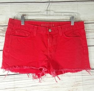 J BRAND red cut off shorts